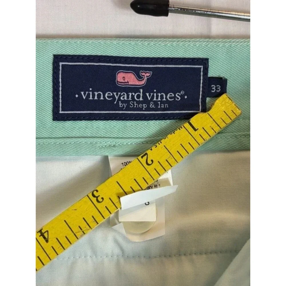 Vineyard Vines Classic Fit 9” Breaker Shorts Green Nautical Men’s 33” NWT